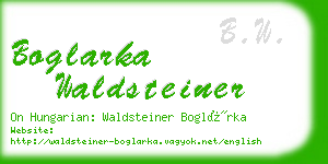 boglarka waldsteiner business card